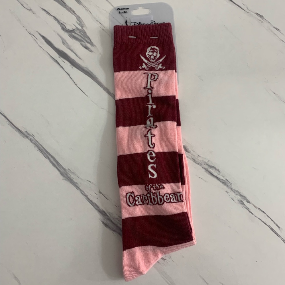 Rare Disney Parks Pirates of the Caribbean Womens Striped Socks NEW